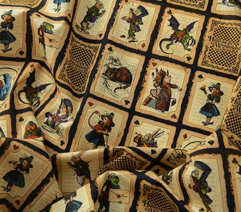 Alice Wonderland in Vintage Cotton - Fabric Rabbit White | by of