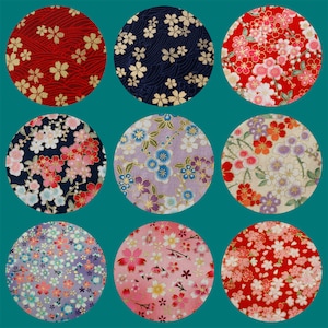 4663 - Japanese Kimono Cherry Blossom Floral Bronzing Cotton Fabric - 55 Inch (Width) x 1/2 Yard (Length)