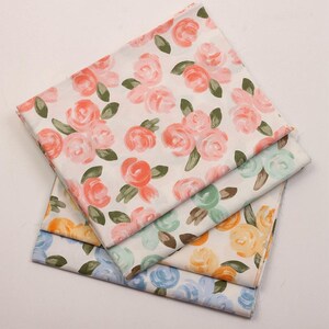 5711 - Colorful Rose Flower Floral Cotton Fabric - 62 Inch (Width) x 1/2 Yard (Length)
