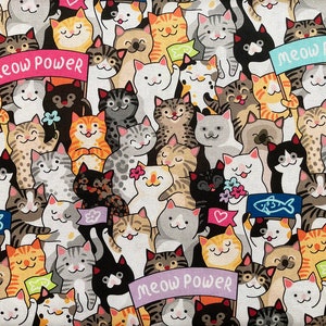 Panneau de races de chat Féline quilting Tissu coton 60 cm x 110 cm Elizabeth/'s studio