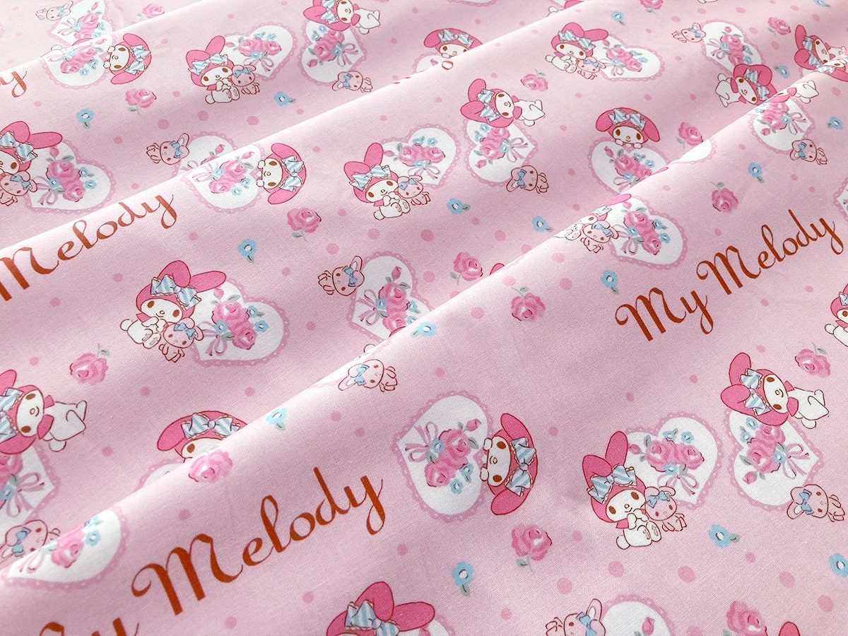 5663 My Melody Pink Rose Floral Polka Dot Cotton Fabric 43 - Etsy