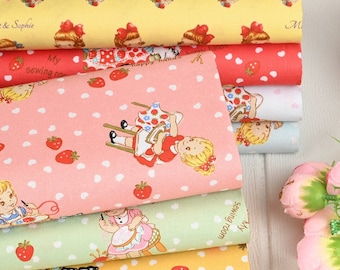 5952 - Retro Chic Girl Sewing Cotton Fabric - 43 Inch (Width) x 1/2 Yard (Length)