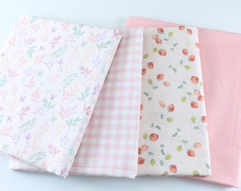 6152 - Schicker Erdbeer Blumen Blumendruck Baumwollstoff DIY Bettwäsche Bettlaken Bettbezug - 92 Inch (Breite) x 1/2 Yard (Länge)