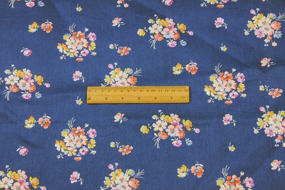 4853 Cath Kidston Mallory Bunch Dark Blue Cotton Fabric Etsy