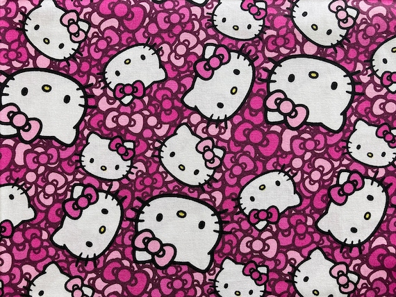 5571 Hello Kitty Head Toss Bowknot Cotton Fabric 43 Inch - Etsy