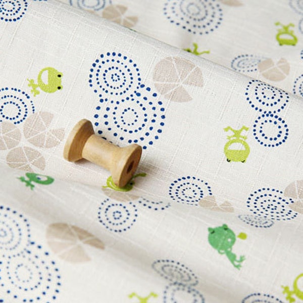 3519 - Japanese Frog Slubbed Cotton Fabric - 43 Inch (Width) x 1/2 Yard (Length)