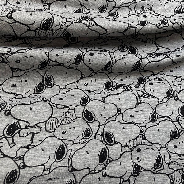 5023 - Snoopy 4-Way Stretch Modal Elastic Jersey Knit Fabric - 62 Inch (Width) x 1/2 Yard (Length)