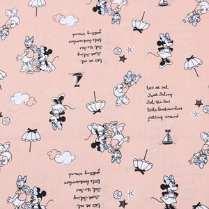 5114 - Minnie Mouse Poplin Cotton Fabric - 57 Inch (Width) x 1/2 Yard (Length)