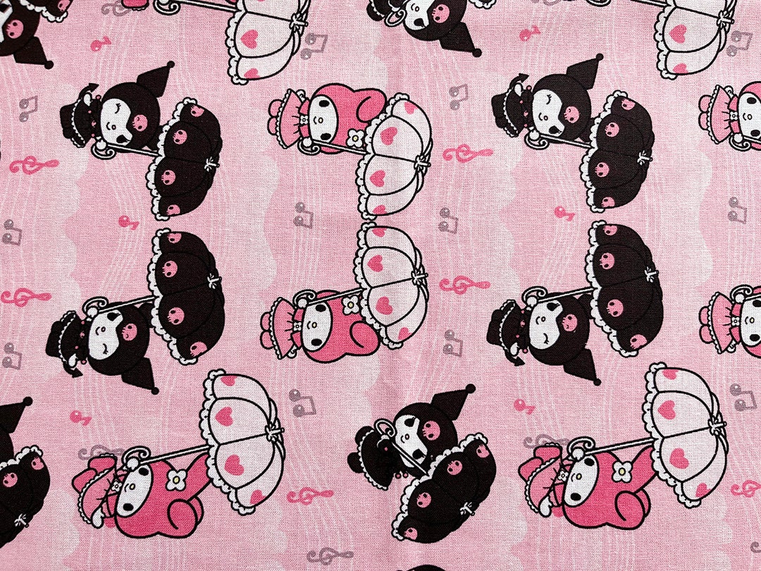 5787 My Melody & Kuromi Cotton Fabric 43 Inch width X 1/2 Yard length