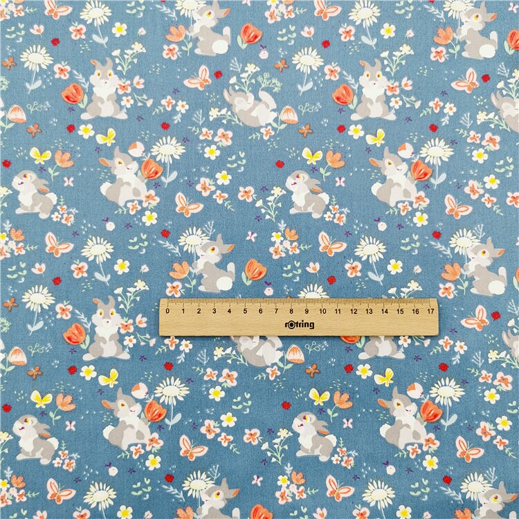 5508 Kawaii Bunny Rabbit Flower Floral Cotton Fabric 62 - Etsy