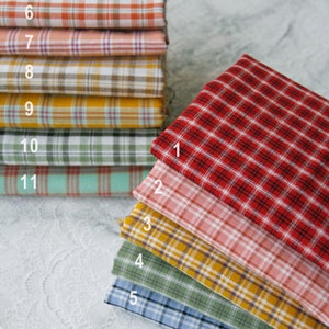 4533 - Colorful Gingham Checker Yarn-Dyed Cotton Fabric - 55 Inch (Width) x 1/2 Yard (Length)