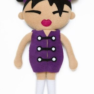 Cloth doll fleece sewing pattern Miko japanese rag doll image 2