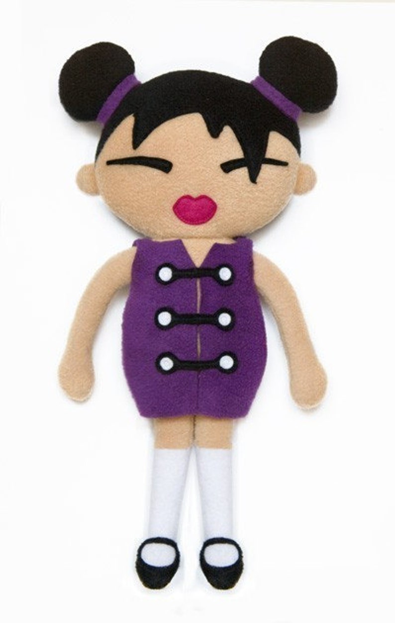 Cloth doll fleece sewing pattern Miko japanese rag doll image 2