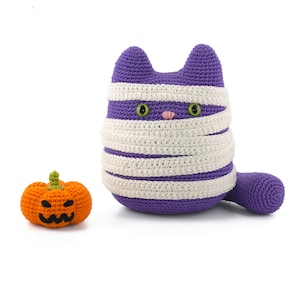 Kiki the cat & Halloween pumpkin Amigurumi crochet pattern PDF