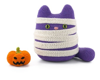 Kiki the cat & Halloween pumpkin Amigurumi crochet pattern PDF