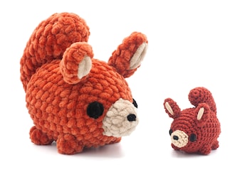 Patrón de crochet de Sasha la ardilla: patrón amigurumi fácil y lindo en PDF para principiantes (incluye videotutorial completo)