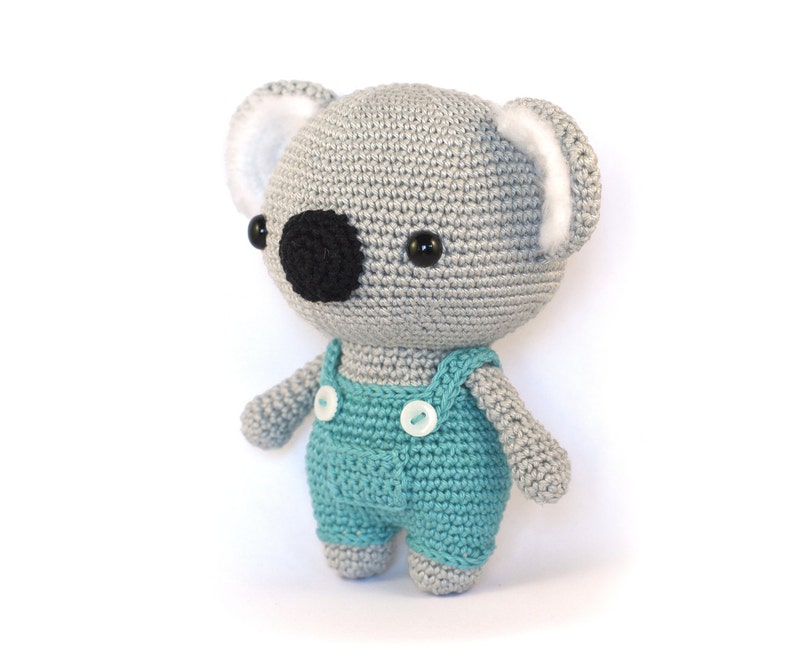 Koala Amigurumi Crochet Pattern (PDF) – Gardening Overalls Toy image 2