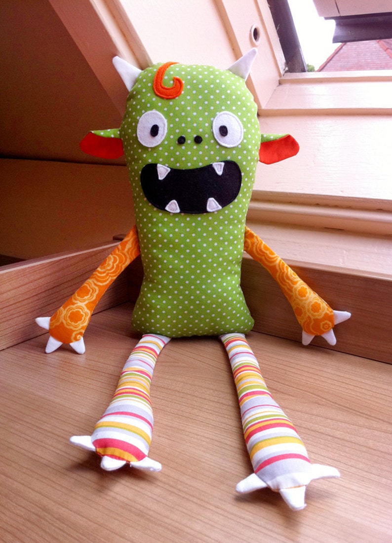 Monster Doll pdf sewing pattern Halloween softie Stuffed toy image 2