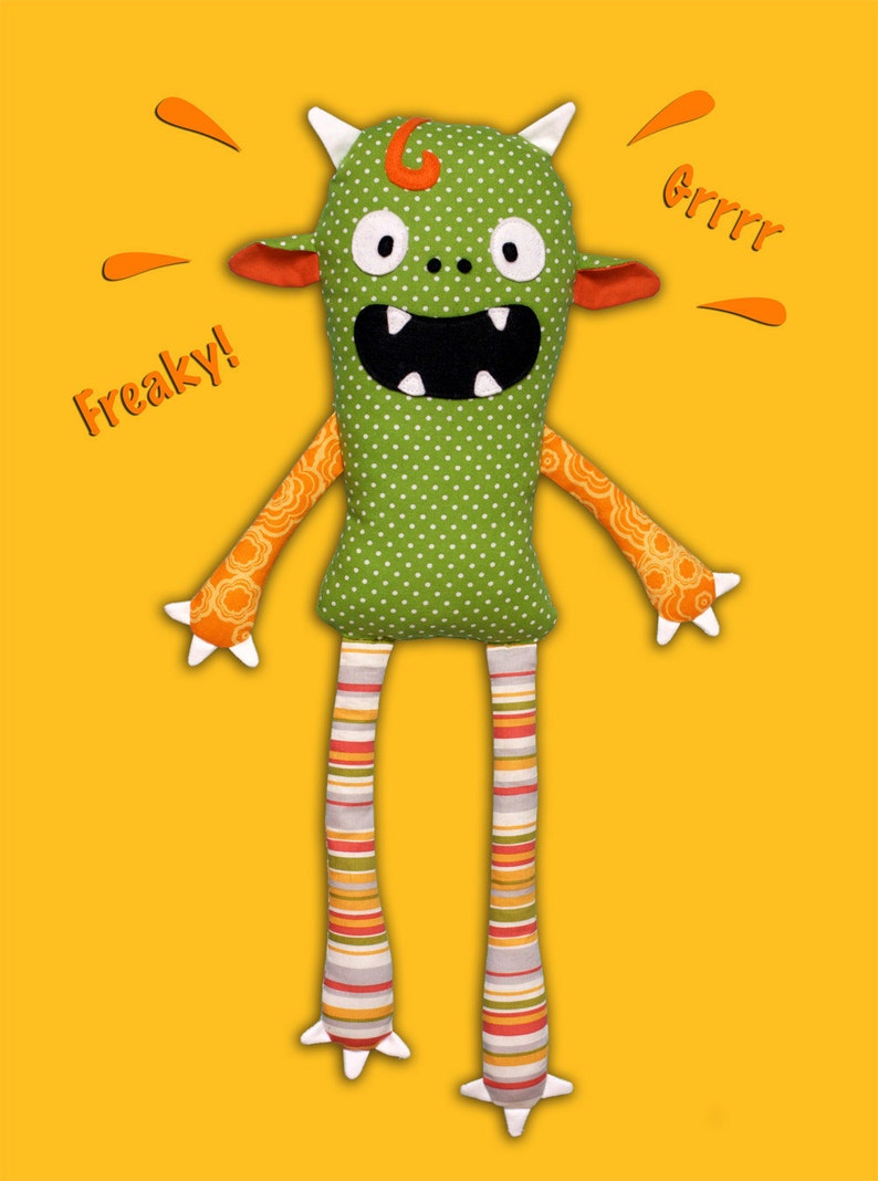 Monster Doll pdf sewing pattern Halloween softie Stuffed toy image 3