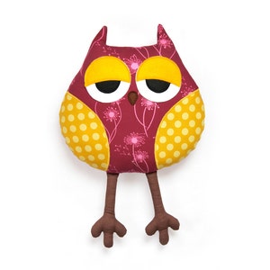 Sleepy owl softie sewing pattern owl soft toy PDF image 1