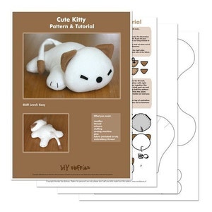 Cute Kitty softie cat sewing pattern PDF image 3