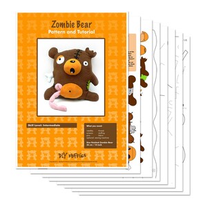 Zombie Bear pattern PDF stuffed animal sewing pattern halloween image 2