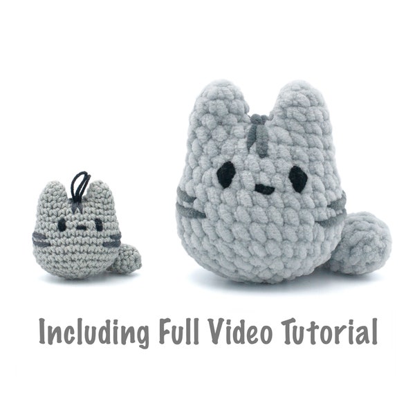 Cat Keychain Amigurumi pattern - Easy crochet pdf pattern for beginners