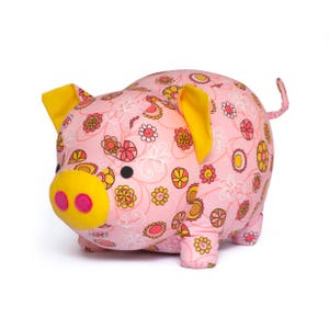 Cute pig plushie sewing pattern PDF