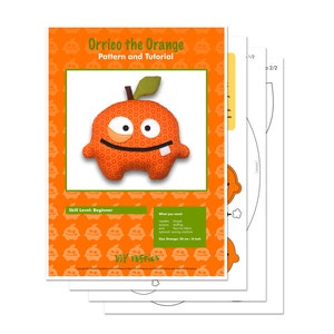 Orrico the orange easy sewing pattern PDF stuffed food toy image 2