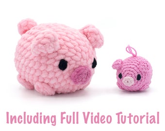 Niedliches Schwein Amigurumi Tier Häkelanleitung PDF - Schwein Häkelanleitung