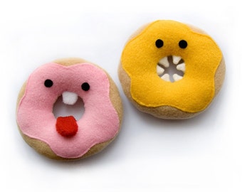 Donut soft toy pdf sewing pattern - cute plushie for children