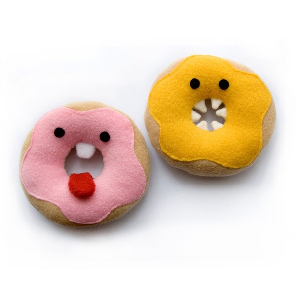 Molde para costurar um donut de pelúcia - Brinquedo divertido de lã (molde em PDF)