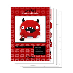 Love Devil valentine sewing pattern plush toy PDF image 3