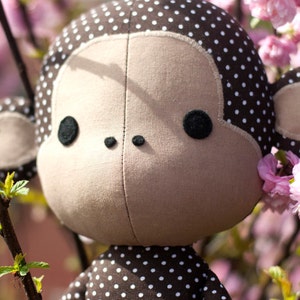 Cute Monkey rag doll sewing pattern PDF image 1