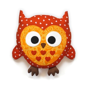 Owl Pattern -  plush pillow sewing pattern PDF