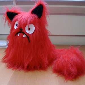 Molde do bicho de pelúcia Boris, o gato vermelho em PDF - tutorial de costura com pele sintética imagem 2