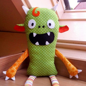 Monster Doll pdf sewing pattern Halloween softie Stuffed toy image 1