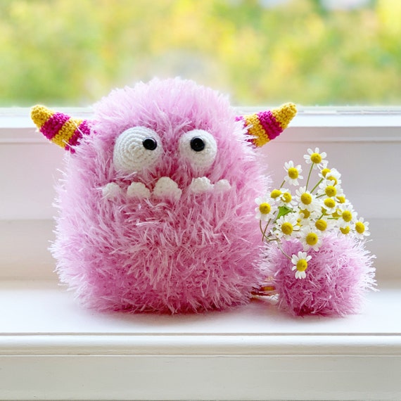 Bibi the Cotton Pink Candy Monster Amigurumi Crochet Toy Pattern