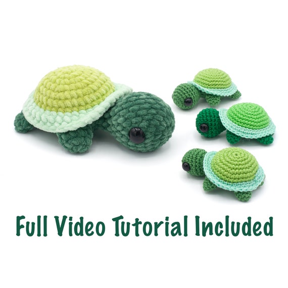 Crochet Turtle, Cute Amigurumi Green Turtle Stuffed Animal Plushie