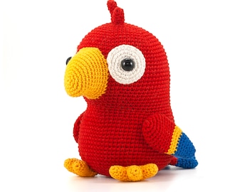 Patrón de crochet Poco el Loro Amigurumi para principiantes