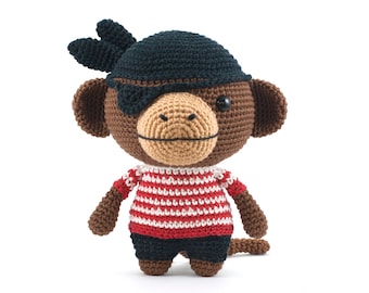 Jack, der Piratenaffe Amigurumi häkelanleitung Deutsch PDF affe