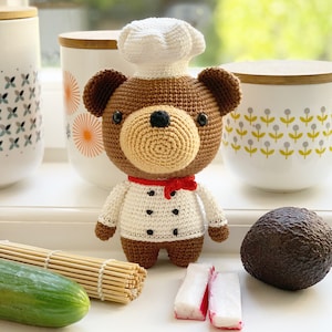 Björn the Cooking Bear Chef Amigurumi pattern PDF Crochet image 5