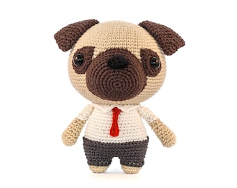 Meneer Mopshond haakpatroon hond Amigurumi haken PDF