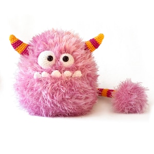 Bibi the cotton pink candy monster Amigurumi crochet toy pattern PDF