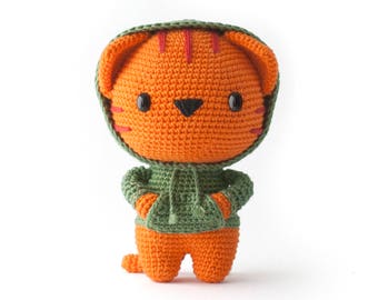 Milo the Hipster Cat Amigurumi pdf toy crochet pattern - DIY Fluffies