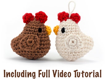 Cute Chicken Amigurumi pattern - Easy crochet pdf pattern for beginners