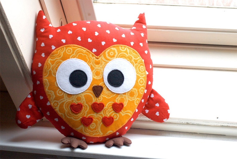 Owl Pattern plush pillow sewing pattern PDF image 2