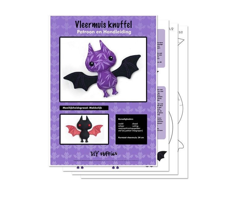 Bat softie sewing pattern PDF image 5