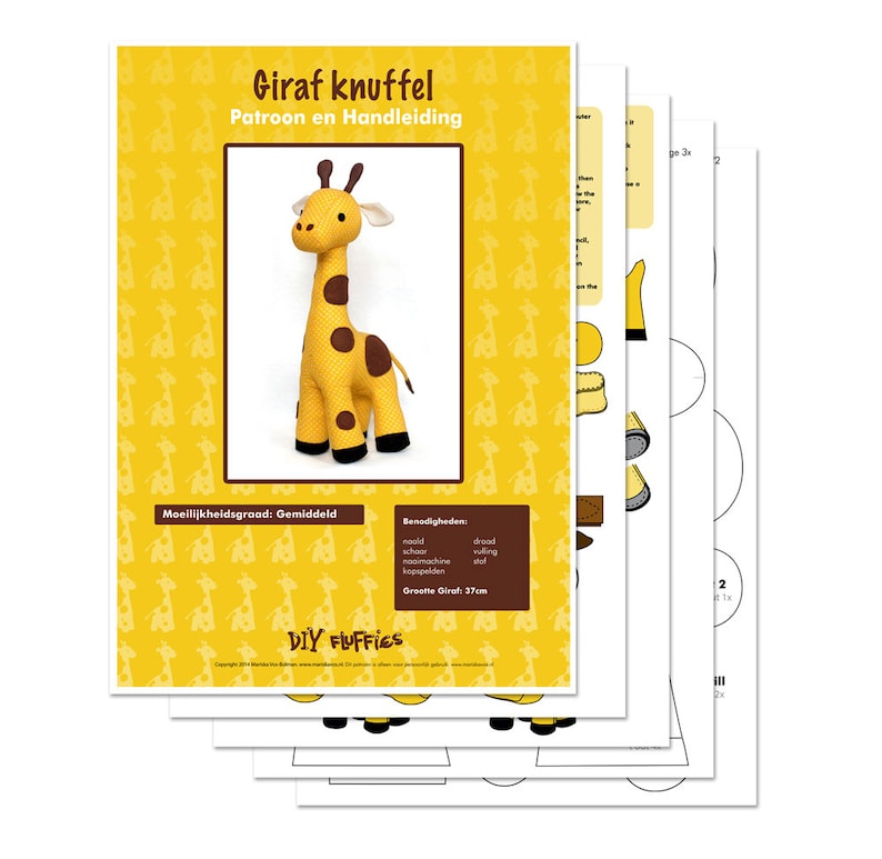 Sewing pattern Giraffe PDF image 4