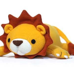 Lucky Lion stuffed animal Pattern PDF Sewing pattern Plush image 1